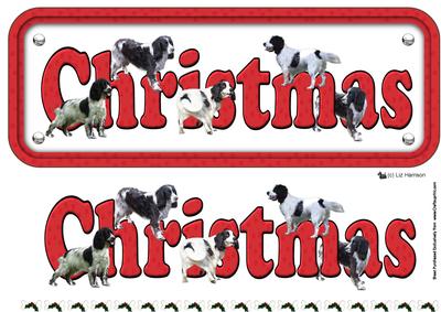 Springer Spaniel ,black & White Christmas Sign 3D Decoupage