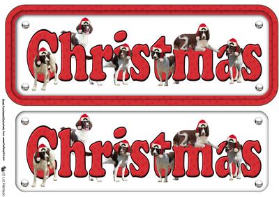 Springer Spaniels & Hats Christmas Name Sign