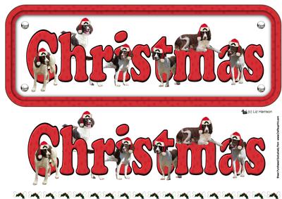 Springer Spaniels & Hats Christistmas Sign 3D Decoupage