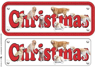 Golden Retriever Christmas Name Sign