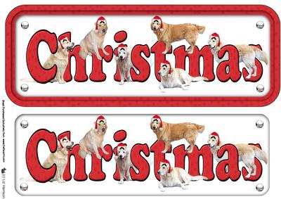 Golden Retrievers & Hats Christmas Name Sign