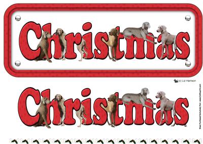 Weimaraner Christmas Name Sign 3D Decoupage