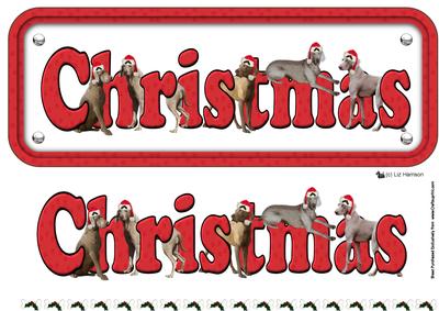 Weimaraners & Hats Christmas Name Sign 3D Decoupage
