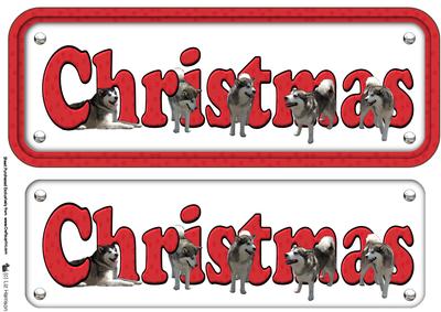 Alaskan Malamute Christmas Name Sign