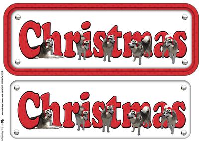 Alaskan Malamute & Hats Christmas Name Sign