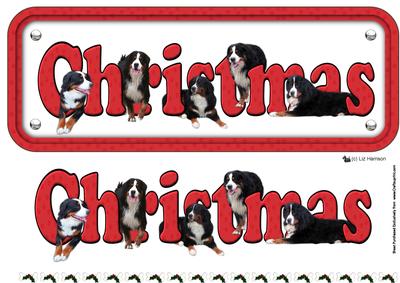 Bernese Mountain Dog Christmas Name Sign 3D Decoupage