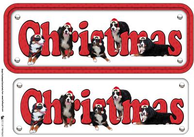 Bernese Mountain & Hats Dog Christmas Name Sign