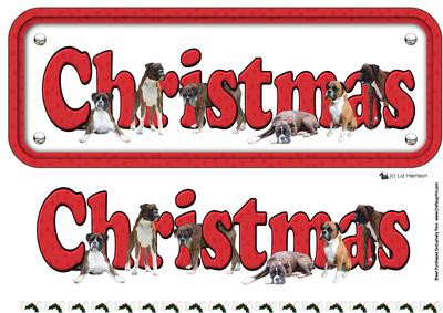 Boxer Christmas Name Sign 3D Decoupage