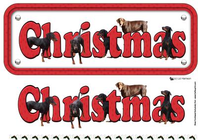 Doberman Christmas Name Sign 3D Decoupage