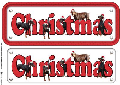 Doberman & Hats Christmas Name Sign