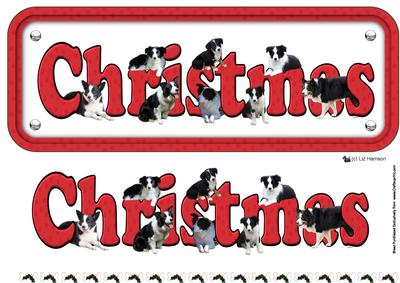 Border Collie Christmas Name Sign 3D Decoupage