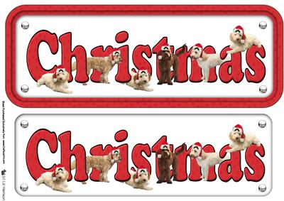 Cockapoo & Hats Christmas Name Sign