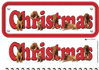 Dogue De Bordeaux Christmas Name Sign 3D Decoupage
