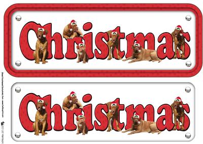 Dogue De Bordeaux & Hats Christmas Name Sign