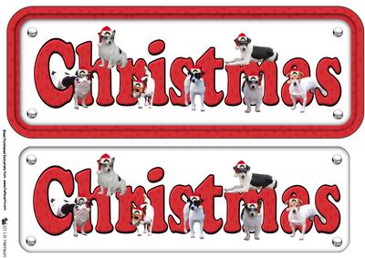 Jack Russell Terrier & Hats Christmas Name Sign