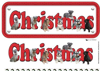 Schnauzer Christmas Name Sign 3D Decoupage
