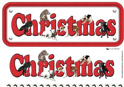Staffie Christmas Name Sign 3D Decoupage