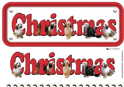 Tibetan Terrier Christmas Name Sign