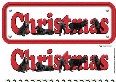 Cocker Spaniel ,black, Christmas Name Sign 3D Decoupage