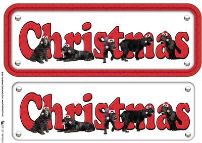 Cocker Spaniel & Hats ,black, Christmas Name Sign