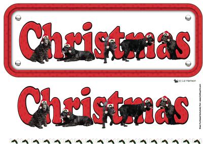 Cocker Spaniel & Hats ,black, Christmas Name Sign 3D Decoupa