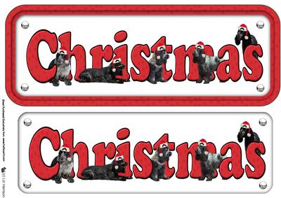 Cocker Spaniel Hats ,black & White , Christmas Sign