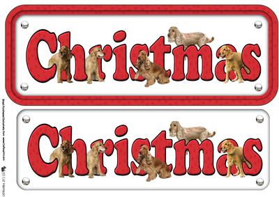 Cocker Spaniel,golden, Christmas Name Sign