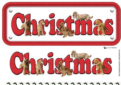 Cocker Spaniel,golden, Christmas Name Sign 3D Decoupage