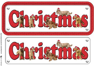 Cocker Spaniel Hats,golden, Christmas Name Sign