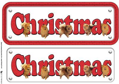 Pomeranian Christmas Name Sign