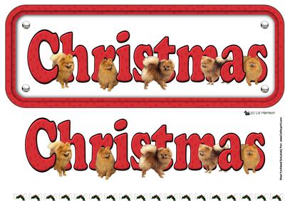 Pomeranian Christmas Name Sign 3D Decoupage