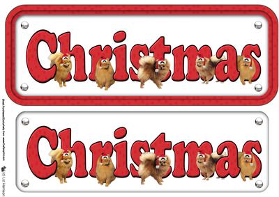 Pomeranian & Hats Christmas Name Sign