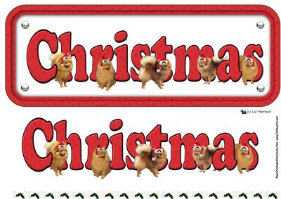 Pomeranian & Hats Christmas Name Sign 3D Decoupage