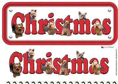 Yorkshire Terrier Christmas Name Sign 3D Decoupage