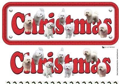 Bichon Frise Christmas Name Sign 3D Decoupage