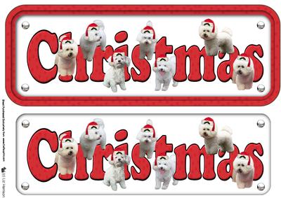Bichon Frise & Hats Christmas Name Sign