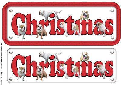 Bulldog Christmas Name Sign