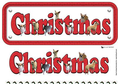 Chihuahua Christmas Name Sign 3D Decoupage