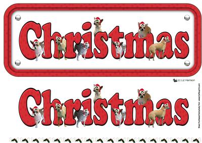 Chihuahua & Hats Christmas Name Sign 3D Decoupage