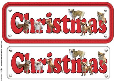 Chihuahua Christmas Name Sign