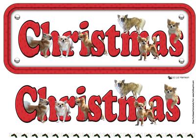 Chihuahua Christmas Name Sign 3D Decoupage
