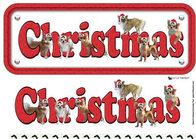 Chihuahua & Hats Christmas Name Sign 3D Decoupage