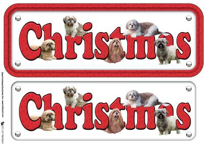 Shih Tzu Christmas Name Sign