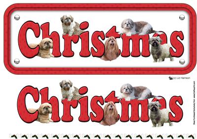 Shih Tzu Christmas Name Sign 3D Decoupage