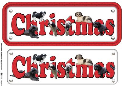 Shih Tzu Christmas Name Sign
