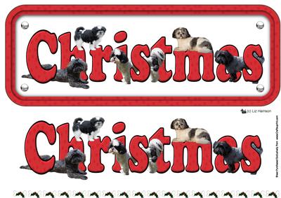 Shih Tzu Christmas Name Sign 3D Decoupage