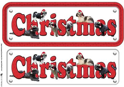 Shih Tzu & Hats Christmas Name Sign