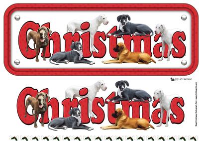 Great Dane Christmas Name Sign 3D Decoupage