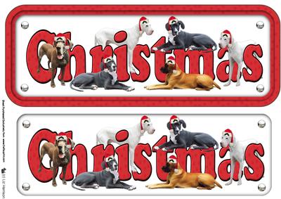 Great Dane & Hats Christmas Name Sign