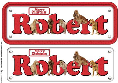 Robert & Cocker Spaniels Christmas Name Sign